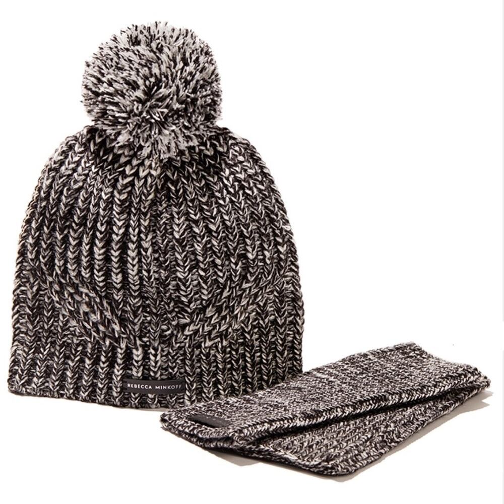 NWT Rebecca Minkoff Marled Beanie & Arm Warmer Set